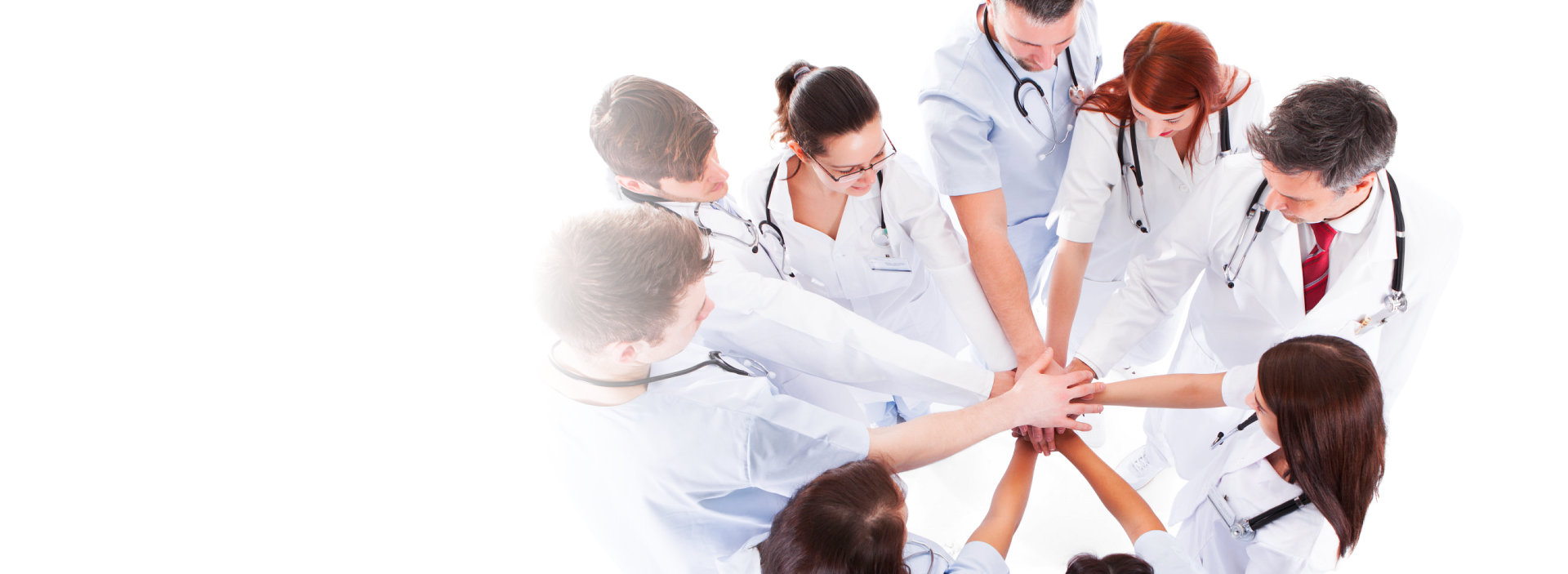 medical team piling hands